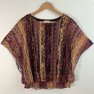 Multi Color Chevron Lace Top